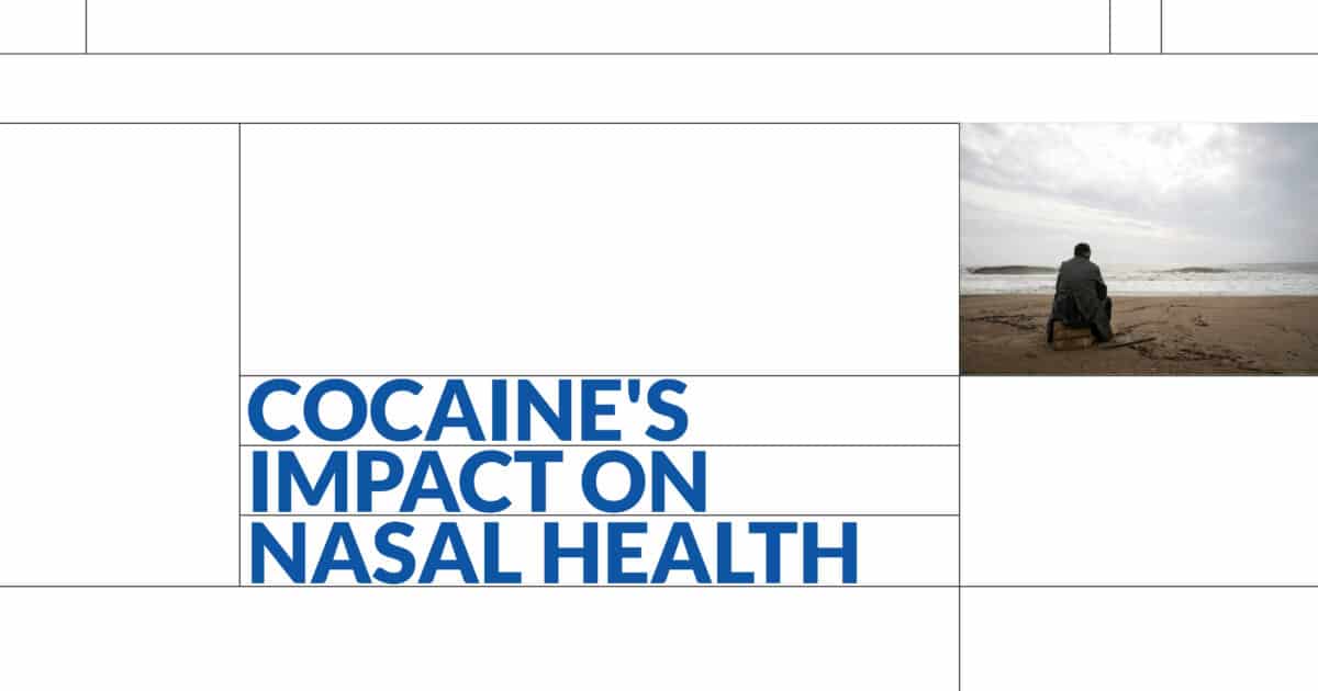 Cocaine's Impact on Nasal Health: Image of a person sitting on a beach, symbolizing addiction recovery and nasal health issues.