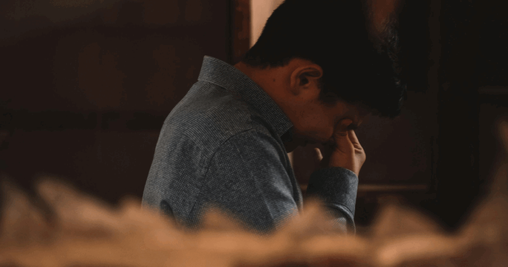 image Silicon Valley Recovery Frotteuristic Disorder A distraught man with his head in his hand depicting the complexities of the condition