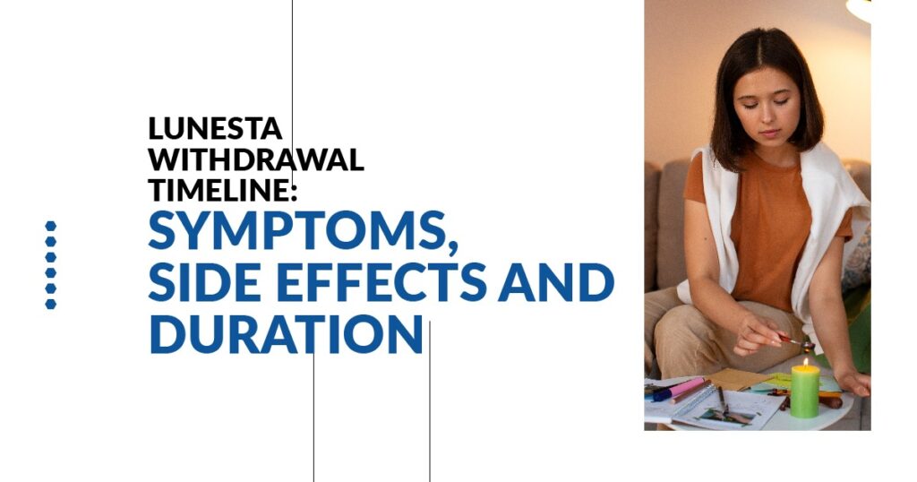 Person sitting calmly at a table with a candle and journal representing Lunesta withdrawal symptoms side effects and recovery timeline